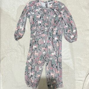 Adorable Pink and Gray Baby Romper / Jumpsuit